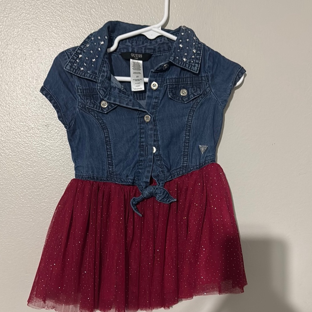 Guess Blue and Red Casual Dress